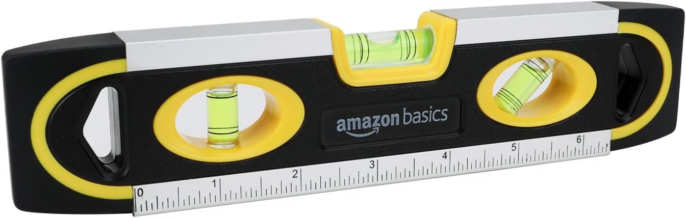Amazon Basics 9-Inch Magnetic Torpedo Level and Ruler, Easy to Use